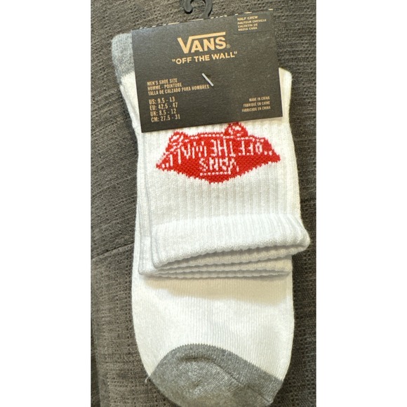 Vans Other - Vans Men's 'Off The Wall' Half Crew‎ Socks- Red, White,Gray Sz 9.5-13 NWT